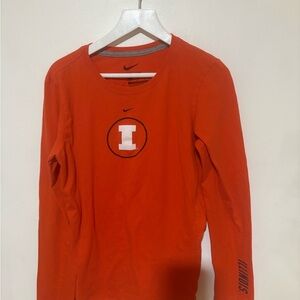 Nike Womens U of I Orange Long Sleeve Shirt